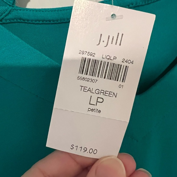 J. Jill Wearever Collection Maxi Dress  Stretch Teal Sz Large Petite Flowy NWT! - Picture 6 of 14